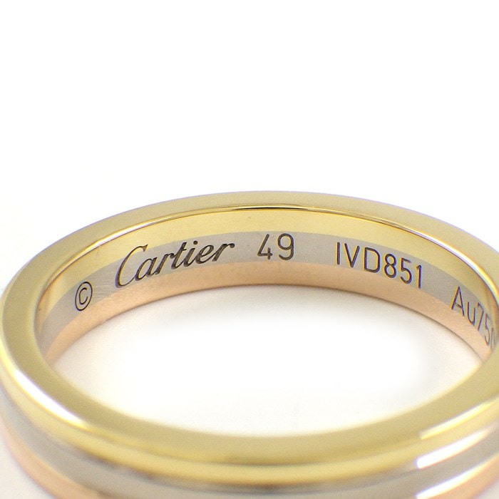 カルティエ Cartier リング トリニティ ウェディング バンド スリーカラー K18PG K18WG K18YG 9号 / #49 【中古】