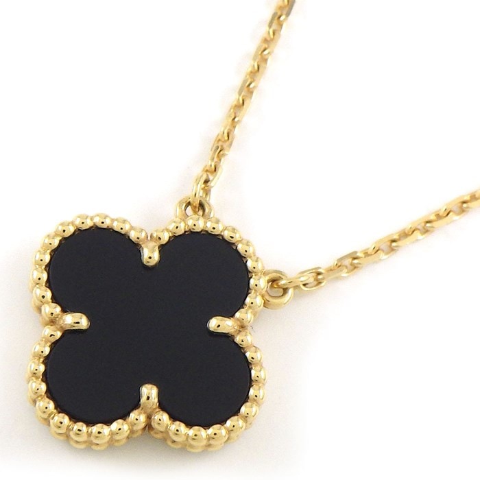 ヴァンクリーフ＆アーペル Van Cleef & Arpels ネックレス ヴィンテージ アルハンブラ VCARA45800 オニキス K18YG 【箱・保付き】 【中古】
