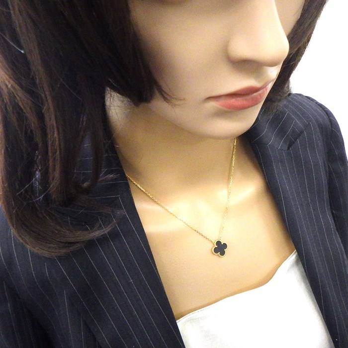 ヴァンクリーフ＆アーペル Van Cleef & Arpels ネックレス ヴィンテージ アルハンブラ VCARA45800 オニキス K18YG 【箱・保付き】 【中古】