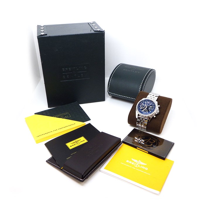 ブライトリング Breitling 腕時計 ベントレーGT A13362/BB57 コラボモデル 日本限定 ブラック 文字盤 黒 クロノグラフ タキメーター 夜光インデックス スモールセコンド デイデイト 夜光針 回転ベゼル SS 自動巻き 【箱・保付き】 【中古】箱・保付き】 【中古】