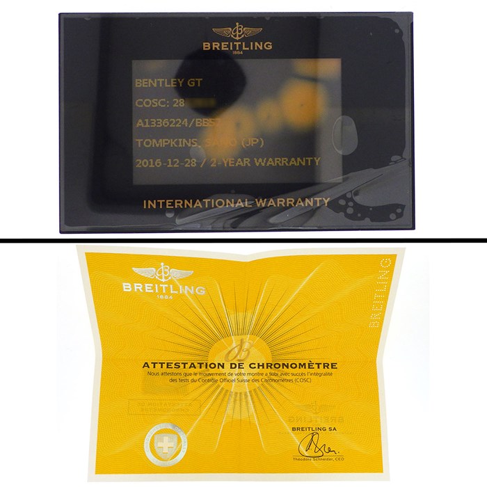 ブライトリング Breitling 腕時計 ベントレーGT A13362/BB57 コラボモデル 日本限定 ブラック 文字盤 黒 クロノグラフ タキメーター 夜光インデックス スモールセコンド デイデイト 夜光針 回転ベゼル SS 自動巻き 【箱・保付き】 【中古】箱・保付き】 【中古】