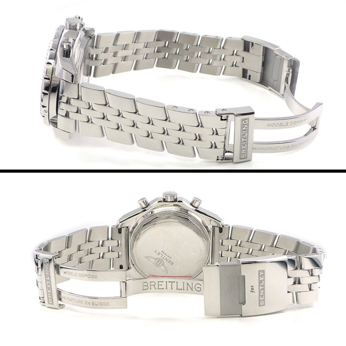 ブライトリング Breitling 腕時計 ベントレーGT A13362/BB57 コラボモデル 日本限定 ブラック 文字盤 黒 クロノグラフ タキメーター 夜光インデックス スモールセコンド デイデイト 夜光針 回転ベゼル SS 自動巻き 【箱・保付き】 【中古】箱・保付き】 【中古】