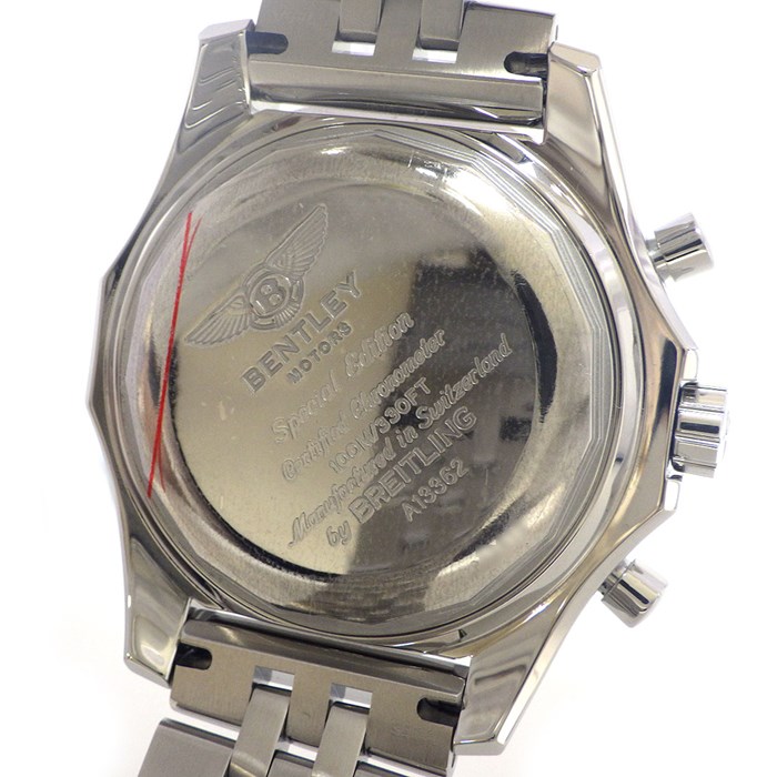 ブライトリング Breitling 腕時計 ベントレーGT A13362/BB57 コラボモデル 日本限定 ブラック 文字盤 黒 クロノグラフ タキメーター 夜光インデックス スモールセコンド デイデイト 夜光針 回転ベゼル SS 自動巻き 【箱・保付き】 【中古】箱・保付き】 【中古】