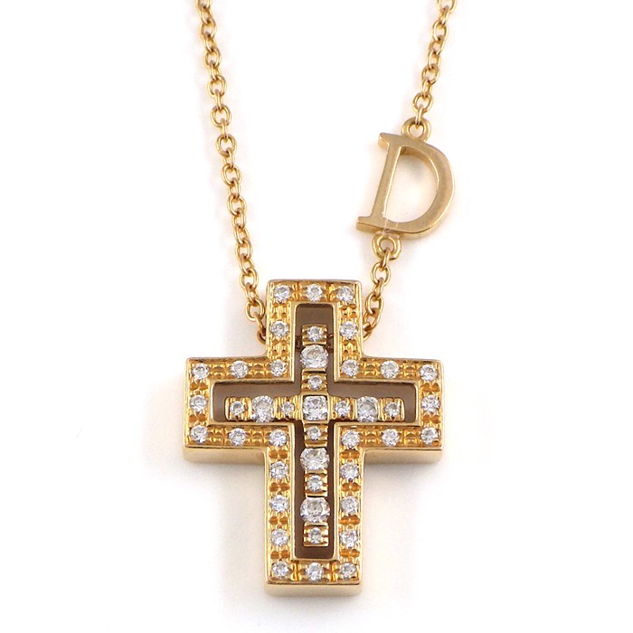 ダミアーニ DAMIANI ネックレス ベル エポック XXS 20083570 クロス ダイヤモンド K18PG 【中古】