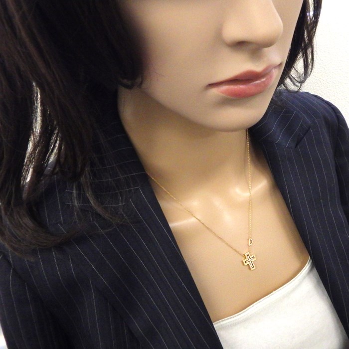 ダミアーニ DAMIANI ネックレス ベル エポック XXS 20083570 クロス ダイヤモンド K18PG 【中古】