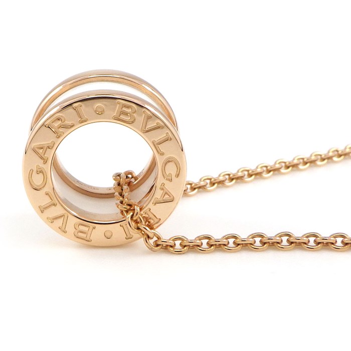 ブルガリ BVLGARI ネックレス B-zero1 ビーゼロワン 346082 ロゴ K18PG ホワイト セラミック 【箱・保付き】 【中古】