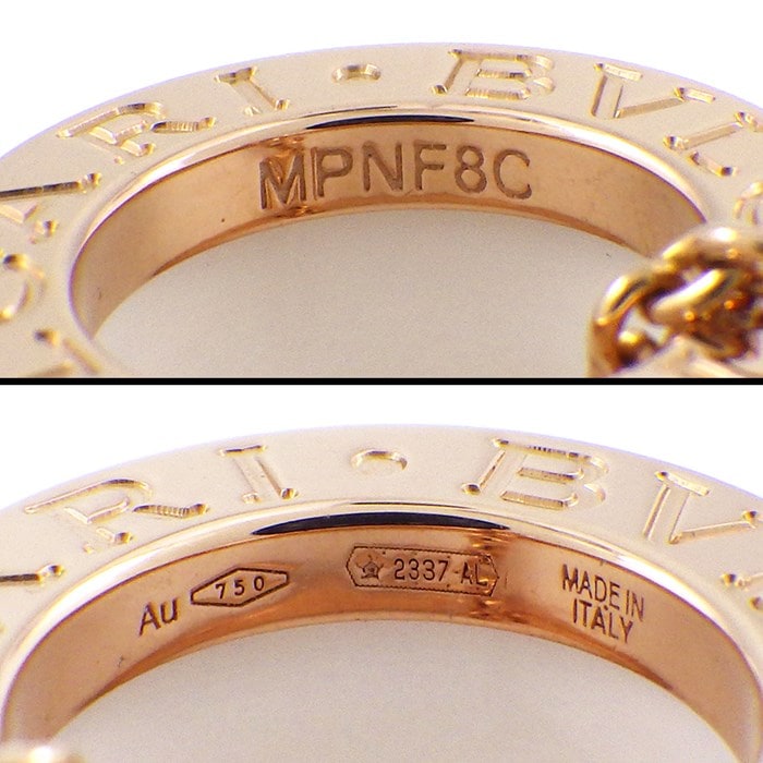 ブルガリ BVLGARI ネックレス B-zero1 ビーゼロワン 346082 ロゴ K18PG ホワイト セラミック 【箱・保付き】 【中古】
