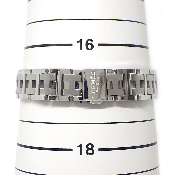 エルメス HERMES 腕時計 クリッパー CL4.210 ブラック文字盤 デイト SS クオーツアナログ 【中古】