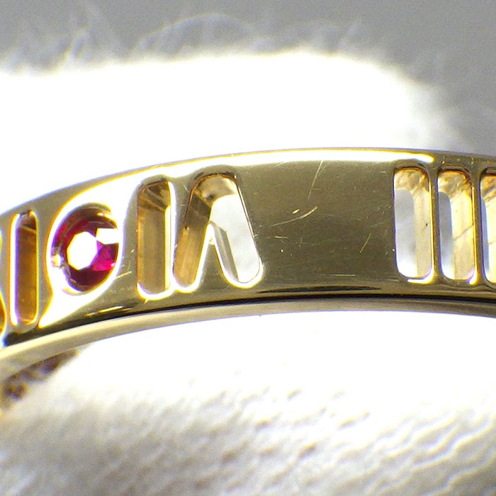 ティファニー Tiffany & Co. リング アトラス ピアスド ナロー 4ポイント ルビー K18YG 14号 【中古】