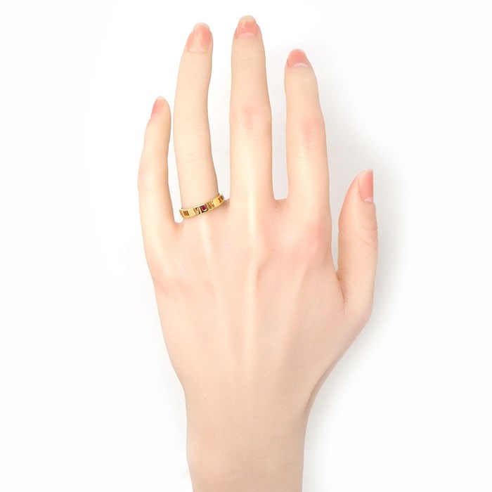 ティファニー Tiffany & Co. リング アトラス ピアスド ナロー 4ポイント ルビー K18YG 14号 【中古】