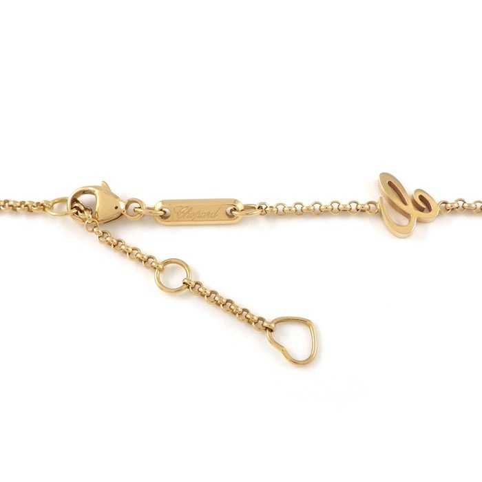 ショパール Chopard ネックレス ハッピーハート 797482-5201 ムービング 1ポイント ダイヤモンド 0.05ct オニキス K18PG 【中古】
