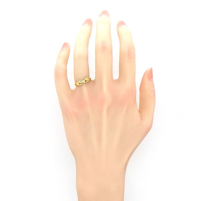 ティファニー Tiffany & Co. リング ダブル ティア ドロップ ベゼル セッティング 1ポイント ダイヤモンド K18YG 9号 【中古】