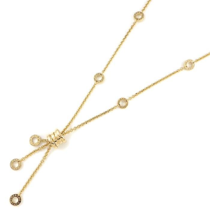 ブルガリ BVLGARI ネックレス B-zero1 ビーゼロワン エレメント スウィング ドロップ ロゴ K18YG 【中古】