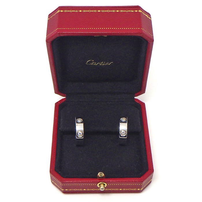 カルティエ Cartier ピアス ラブ フープ 6ポイント ダイヤモンド K18WG 【中古】