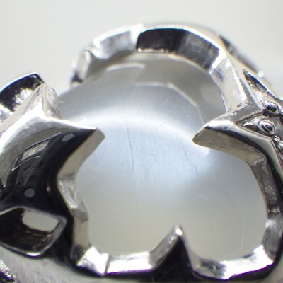 スタージュエリー STAR JEWELRY ネックレス ハート スター モチーフ ムーンストーン 1ポイント ダイヤモンド 0.01ct K18WG 【中古】