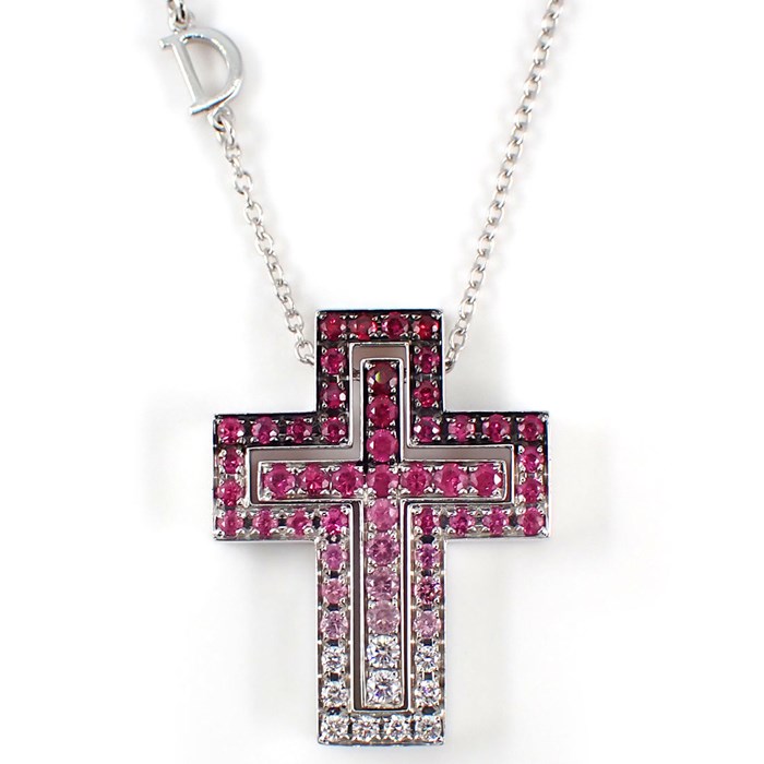 ペンダントトップ 精悍 K18WG ルビー 