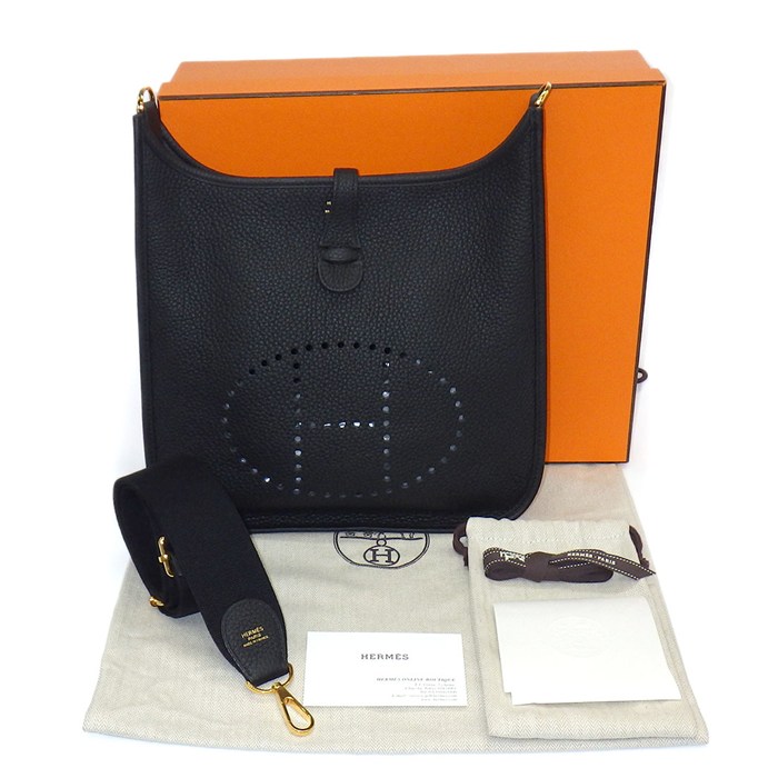 エルメス HERMES ショルダーバッグ エヴリン3 PM 2020年 ブラック トリヨンクレマンス ゴールド金具 【中古】