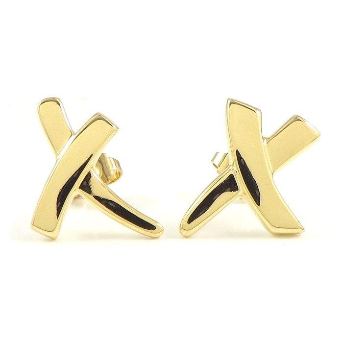 K18YG クロス ダイヤモンド ピアス（270846） ｜ women