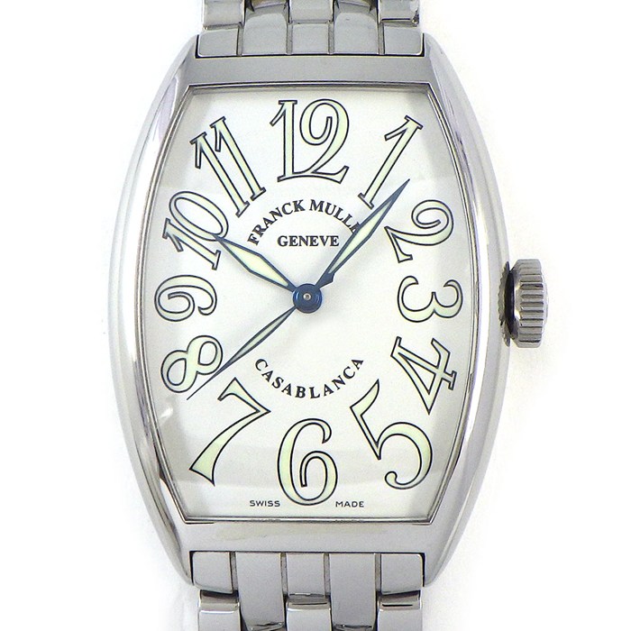 フランクミュラー FRANCK MULLER 腕時計 カサブランカ 5850CASA トノー ホワイト文字盤 夜光針/インデックス SS 自動巻き 【箱・保付き】 【中古】