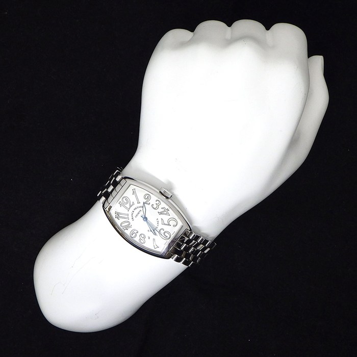 フランクミュラー FRANCK MULLER 腕時計 カサブランカ 5850CASA トノー ホワイト文字盤 夜光針/インデックス SS 自動巻き 【箱・保付き】 【中古】