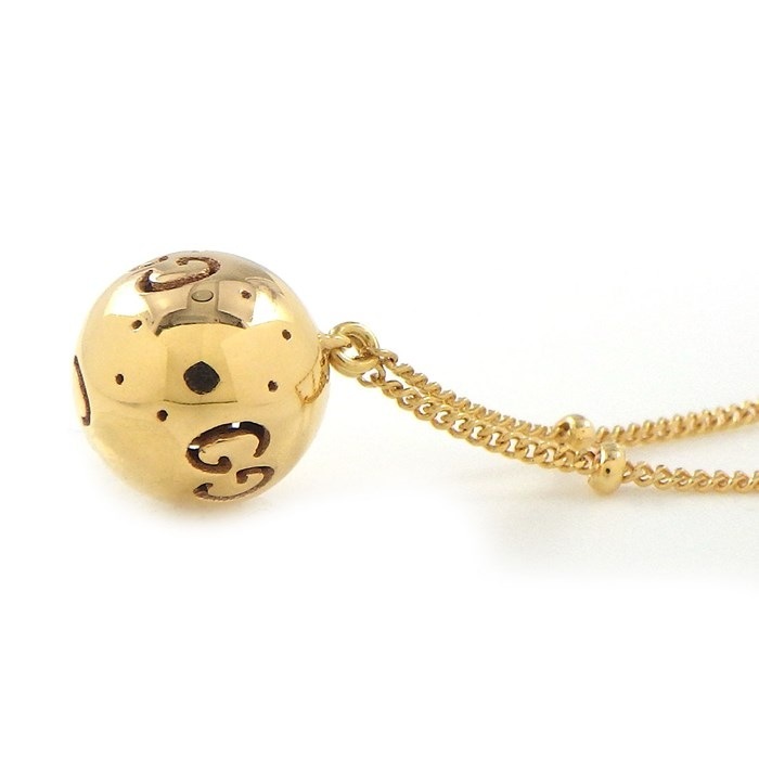 グッチ GUCCI ネックレス GG ロゴ アイコン ボール K18PG 【中古】