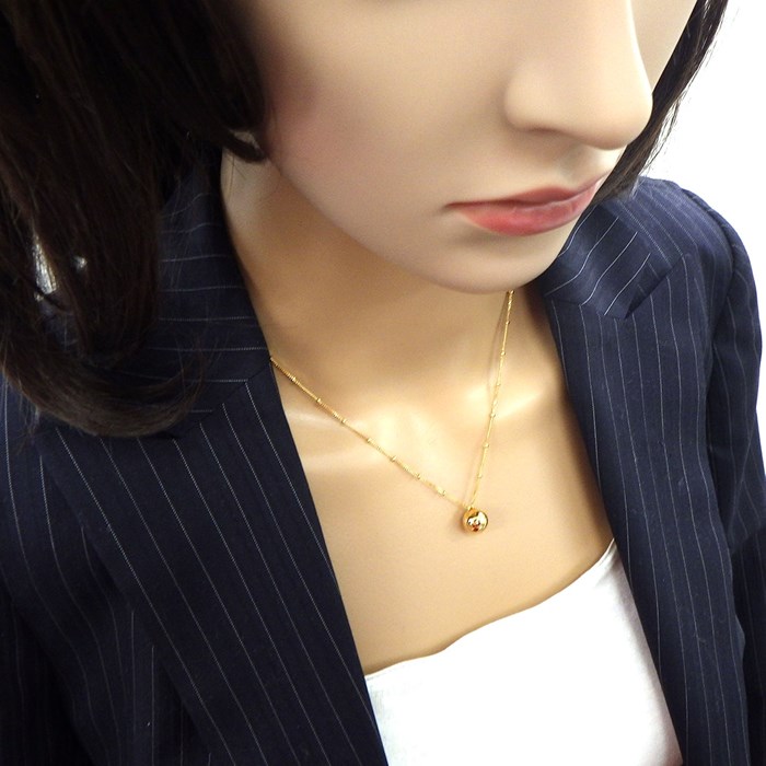 グッチ GUCCI ネックレス GG ロゴ アイコン ボール K18PG 【中古】