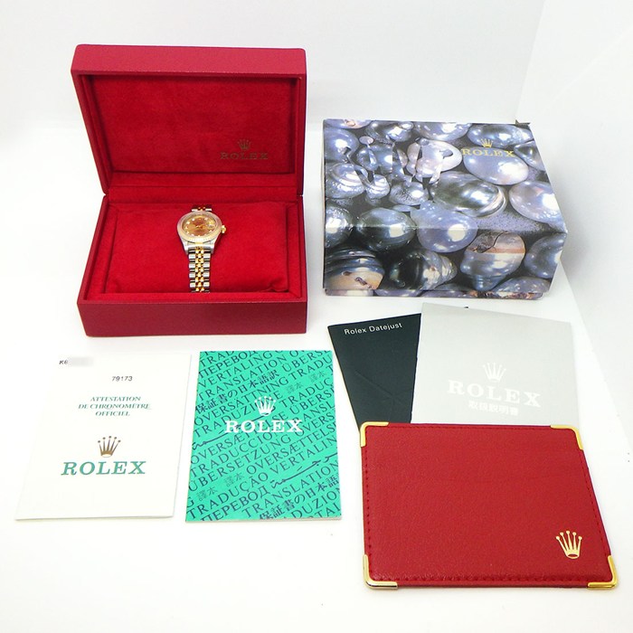 ロレックス Rolex 腕時計 デイトジャスト 79173G K番 2001年製 シャンパンカラー文字盤 10ポイント ダイヤインデックス デイト K18YG SS 自動巻き 【箱・保付き】 【中古】