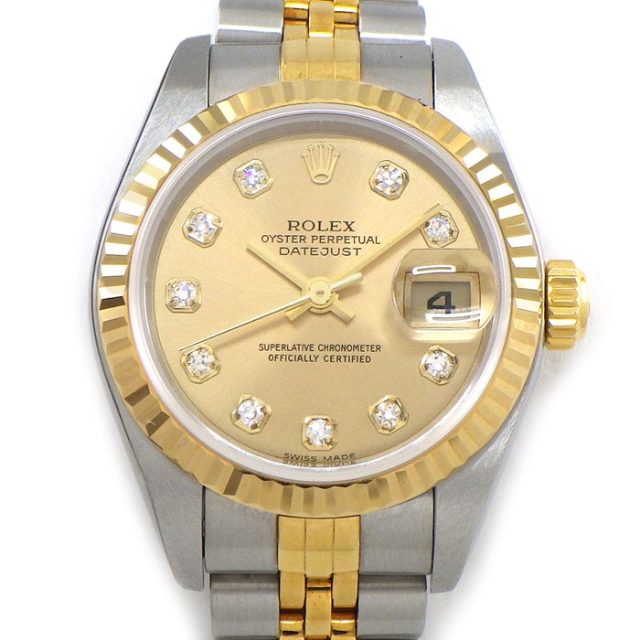 ロレックス Rolex 腕時計 デイトジャスト 79173G K番 2001年製 シャンパンカラー文字盤 10ポイント ダイヤインデックス デイト K18YG SS 自動巻き 【箱・保付き】 【中古】