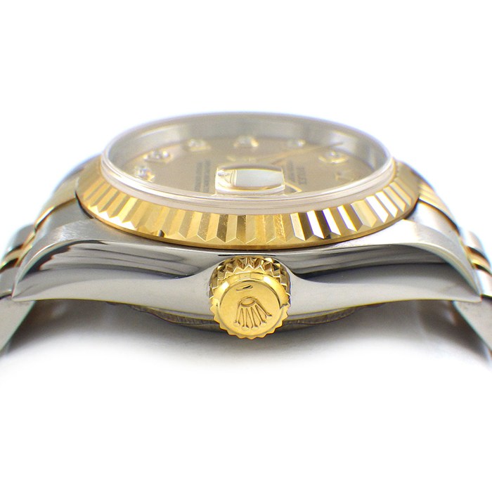 ロレックス Rolex 腕時計 デイトジャスト 79173G K番 2001年製 シャンパンカラー文字盤 10ポイント ダイヤインデックス デイト K18YG SS 自動巻き 【箱・保付き】 【中古】