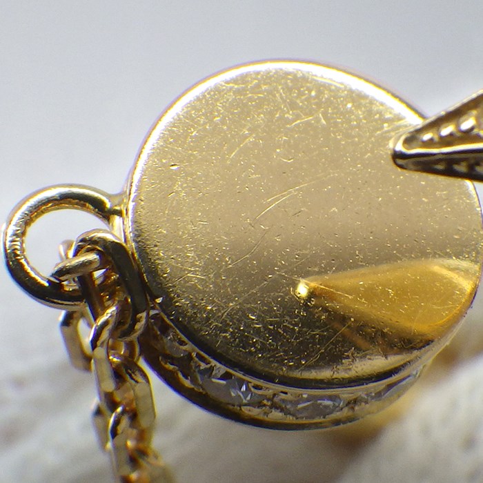 カルティエ Cartier ネックレス ジュスト アン クル B7224890 釘モチーフ 14ポイント ダイヤモンド 0.12ct K18YG 【箱・保付き】 【中古】