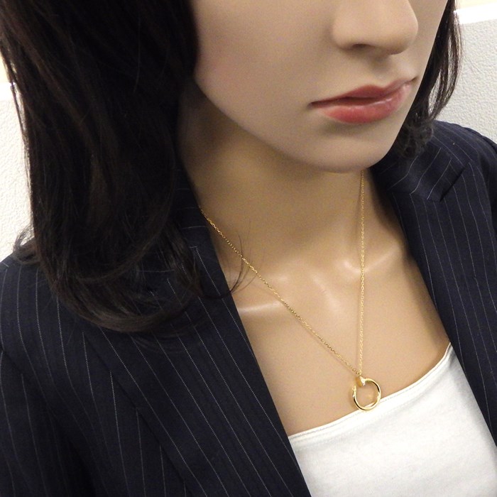 カルティエ Cartier ネックレス ジュスト アン クル B7224890 釘モチーフ 14ポイント ダイヤモンド 0.12ct K18YG 【箱・保付き】 【中古】