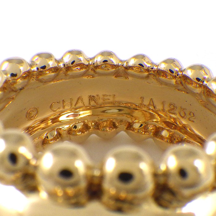 シャネル CHANEL リング スリーシンボル 1ポイント ローズカット アクアマリン 2ポイント ローズカット ピンクトルマリン K18YG 10.5号 【中古】