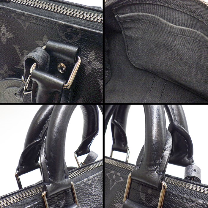 ルイ・ヴィトン Louis Vuitton ショルダーバッグ ハンドバッグ キーポル バンドリエール 25 M46271 ブラック グレー モノグラム エクリプス リバース キャンバス レザー シルバー金具 【中古】