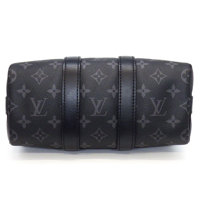 ルイ・ヴィトン Louis Vuitton ショルダーバッグ ハンドバッグ キーポル バンドリエール 25 M46271 ブラック グレー モノグラム エクリプス リバース キャンバス レザー シルバー金具 【中古】