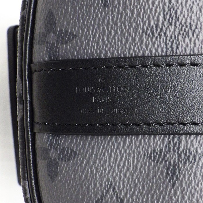 ルイ・ヴィトン Louis Vuitton ショルダーバッグ ハンドバッグ キーポル バンドリエール 25 M46271 ブラック グレー モノグラム エクリプス リバース キャンバス レザー シルバー金具 【中古】