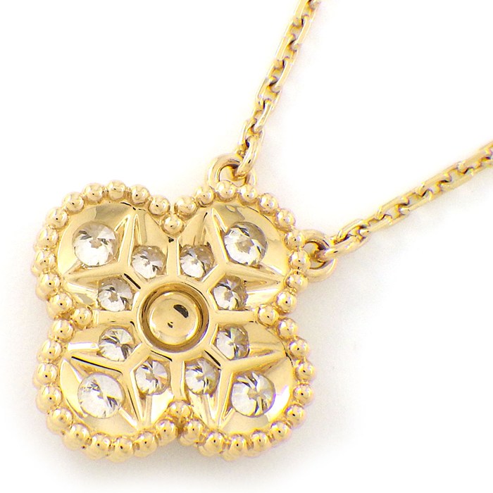 ヴァンクリーフ＆アーペル Van Cleef & Arpels ネックレス ヴィンテージアルハンブラ VCARA45300 パヴェ 12ポイント ダイヤモンド 計0.48ct K18YG 【箱・保付き】 【中古】