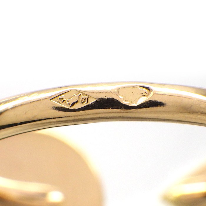 エルメス HERMES リング ガンバード ダブル Hロゴ 2ポイント ダイヤモンド 計0.11ct K18PG 8.5/10号 / #50 【中古】