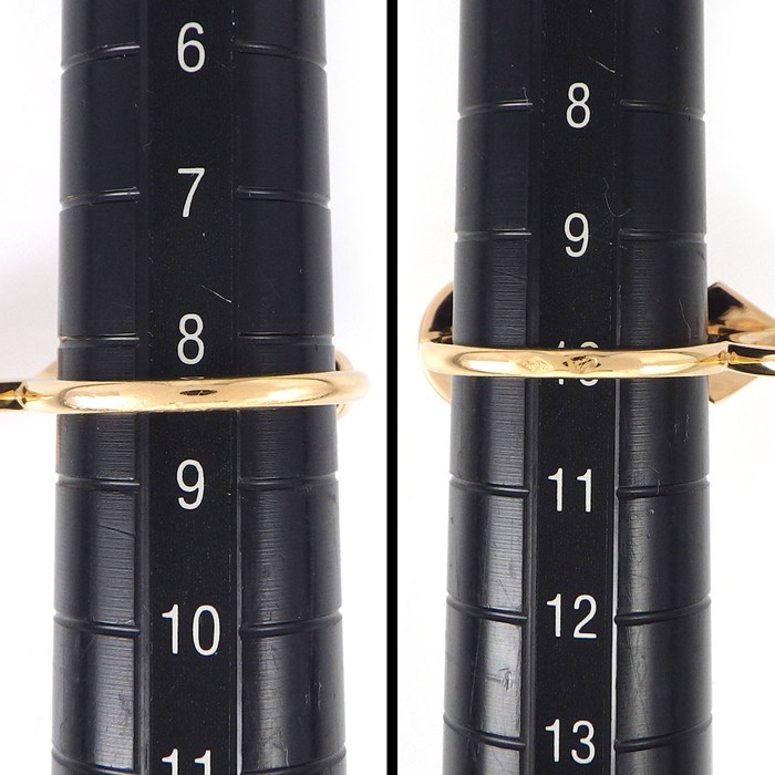 エルメス HERMES リング ガンバード ダブル Hロゴ 2ポイント ダイヤモンド 計0.11ct K18PG 8.5/10号 / #50 【中古】