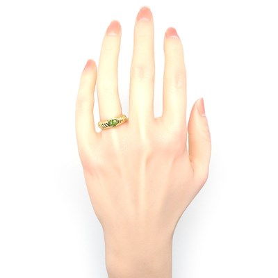 ティファニー Tiffany & Co. リング フレンドシップ 1ポイント ハートシェイプ ペリドット K18YG 12.5号 【中古】
