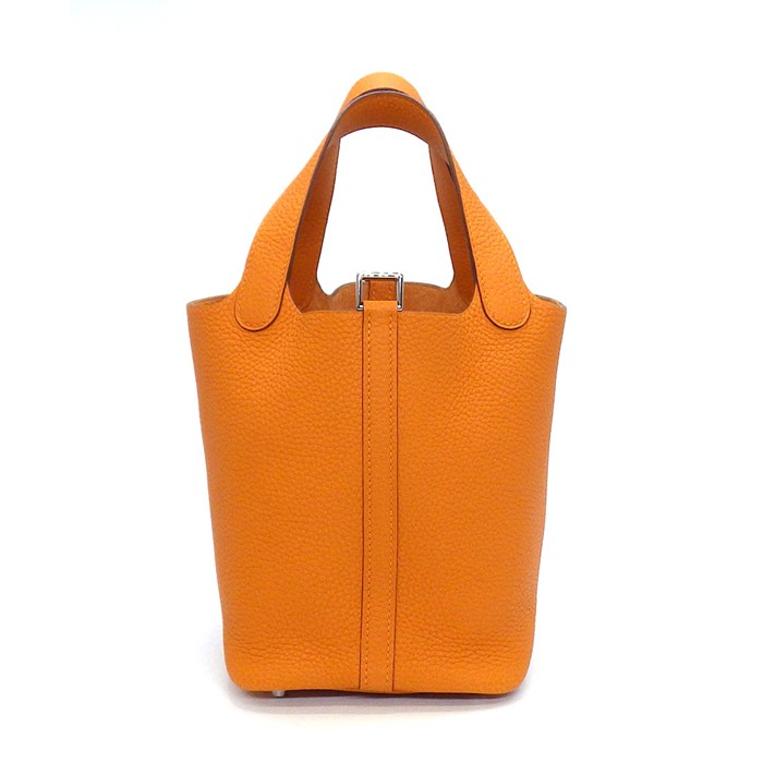 エルメス HERMES ハンドバッグ ピコタンロック PM 2022年 オレンジ トリヨンクレマンス シルバー金具 【中古】
