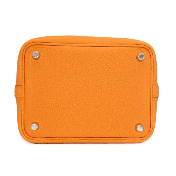 エルメス HERMES ハンドバッグ ピコタンロック PM 2022年 オレンジ トリヨンクレマンス シルバー金具 【中古】