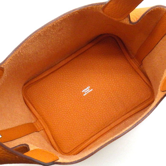 エルメス HERMES ハンドバッグ ピコタンロック PM 2022年 オレンジ トリヨンクレマンス シルバー金具 【中古】