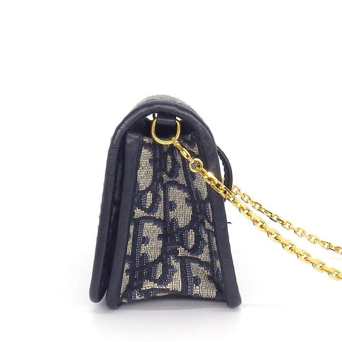 ディオール Dior ショルダーバッグ 30 モンテーニュ ナノ ポーチ S2105UTZQ_M928 ブルー ディオールオブリークジャガード レザー 【中古】