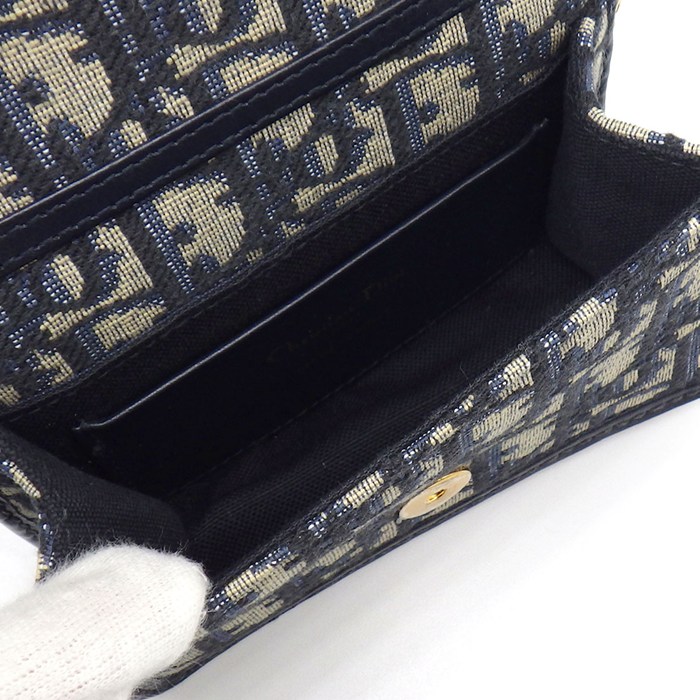 ディオール Dior ショルダーバッグ 30 モンテーニュ ナノ ポーチ S2105UTZQ_M928 ブルー ディオールオブリークジャガード レザー 【中古】