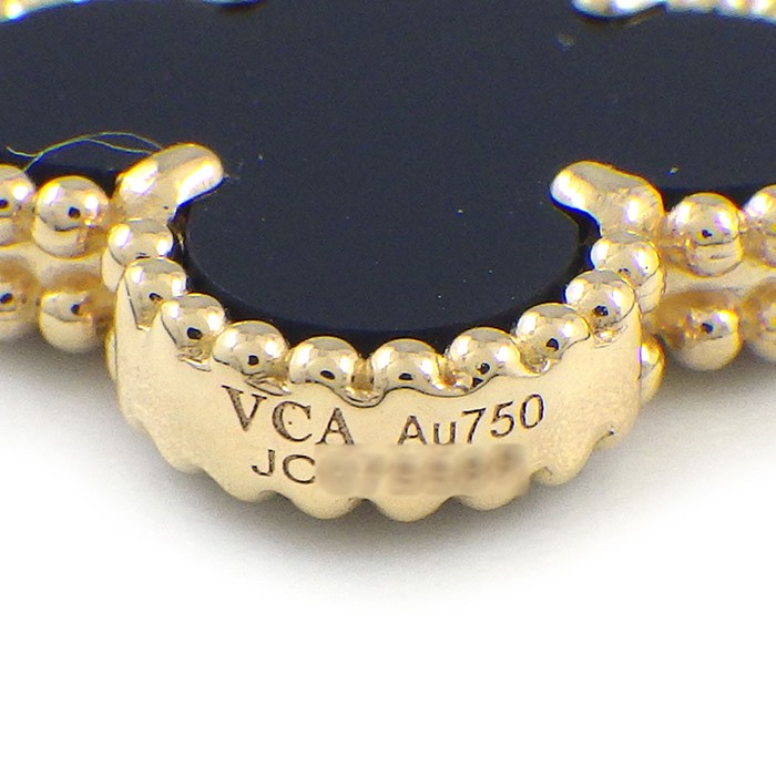 ヴァンクリーフ＆アーペル Van Cleef & Arpels ブレスレット マジックアルハンブラ 5モチーフ VCARD78700 オニキス ホワイト/グレー シェル K18YG 【箱・保付き】 【中古】