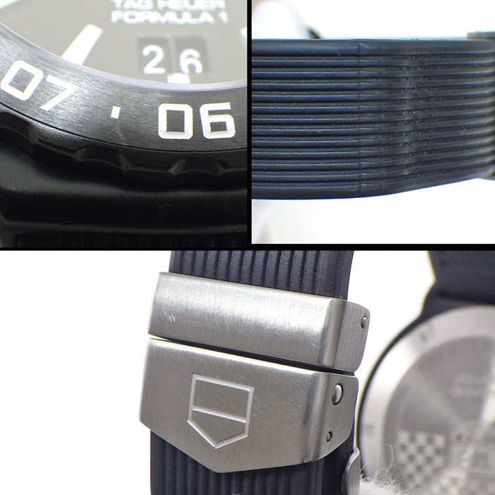 タグ・ホイヤー TAG Heuer 腕時計 フォーミュラ1 グランドデイト WAU111D.FT6024 ブラック文字盤 スモールセコンド 回転ベゼル 夜光針/インデックス アラーム ラバーベルト SS クオーツアナログ 【中古】