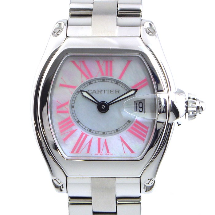 Cartier カルティエロードスターピンク レディース 時計 cartier カルティエ ロードスター レディース ピンク文字盤 カルティエ