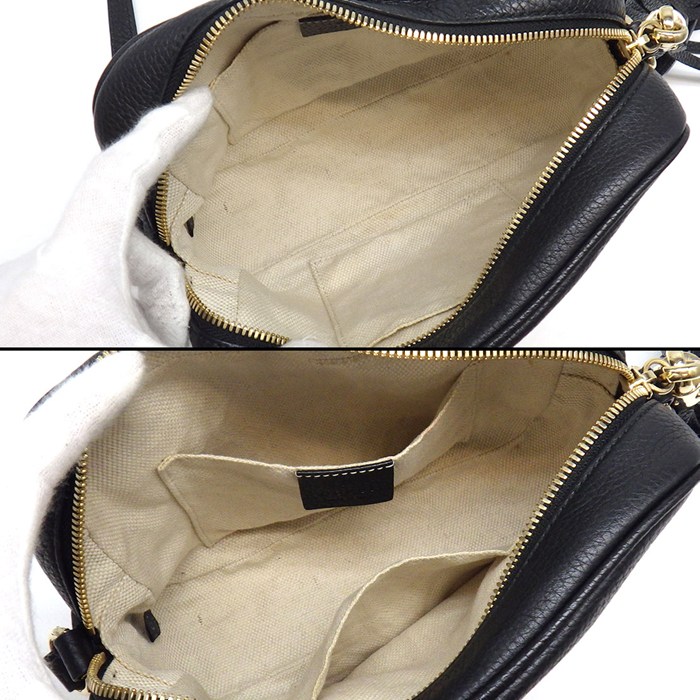 グッチ GUCCI ショルダーバッグ ソーホー スモール タッセル付き ディスコバッグ 308364 ブラック レザー ゴールド金具 【中古】