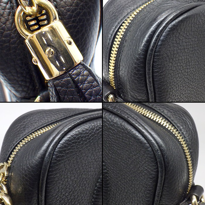 グッチ GUCCI ショルダーバッグ ソーホー スモール タッセル付き ディスコバッグ 308364 ブラック レザー ゴールド金具 【中古】