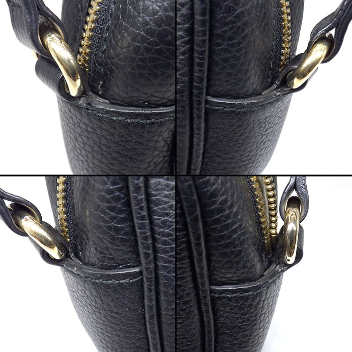 グッチ GUCCI ショルダーバッグ ソーホー スモール タッセル付き ディスコバッグ 308364 ブラック レザー ゴールド金具 【中古】